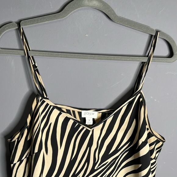 J. Crew Tan and Black Leopard Print Camisole With Adjustable Straps Size 8 - Picture 2 of 9